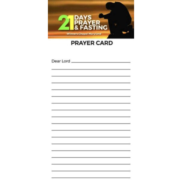 21 Days of Prayer – Prayer Card