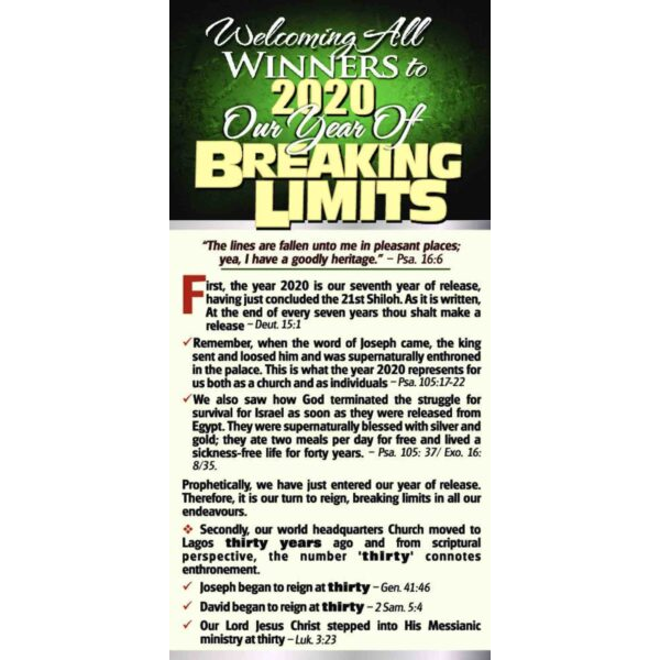 2020 Year of Breaking Limits
