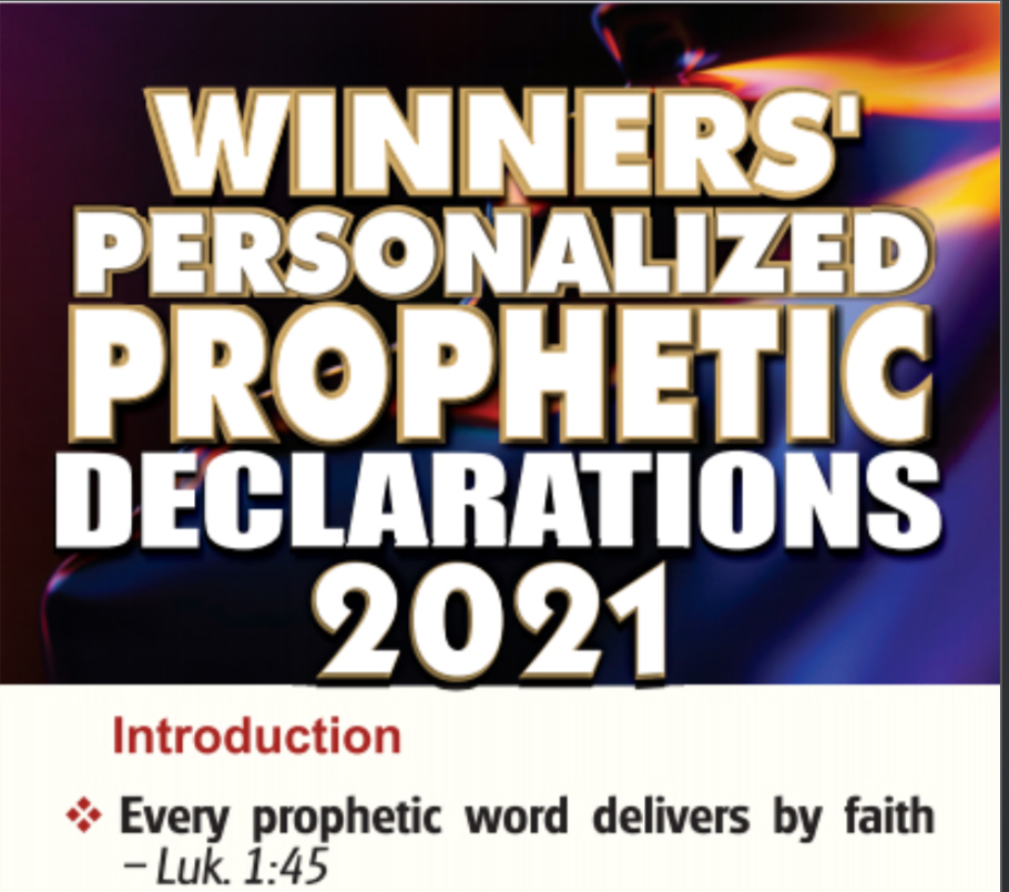 Winners’ Personalized Prophetic Declarations 2021